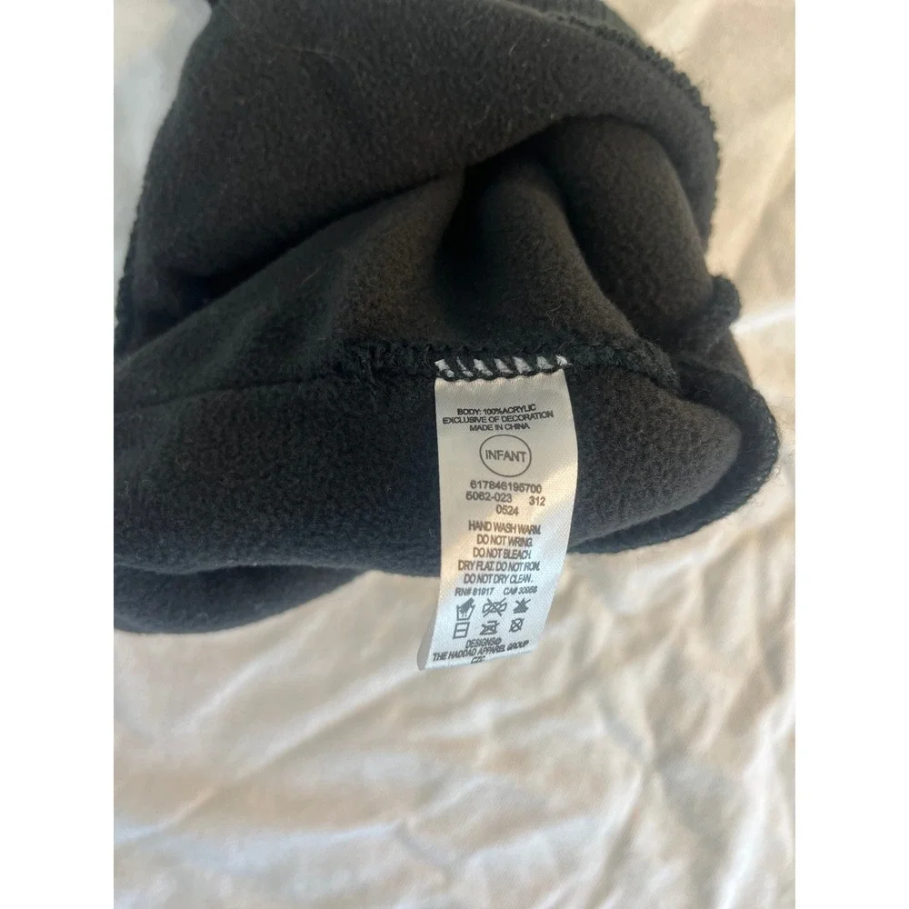 Converse Black Trapper Hat Winter Warm‎ Fleece Lined Ear Flaps Infant